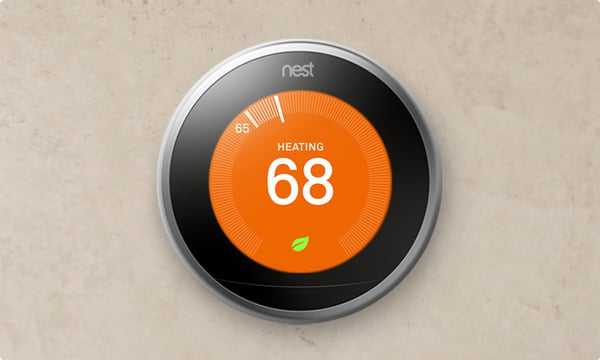 The Nest thermostat learns your patterns of how you want your home to be in terms of temperatures. Source: Nest 