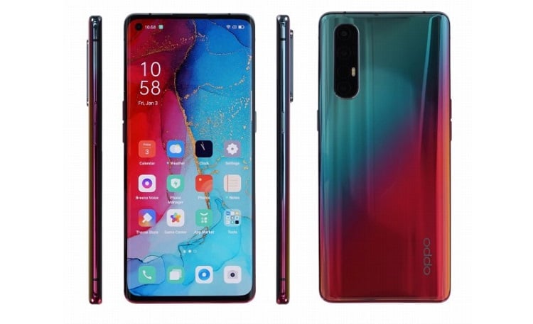 The Oppo Reno 3 Pro 5G features a midrange 5G chipset and Qualcomm Snapdragon 765 mobile processor. Source: Omdia