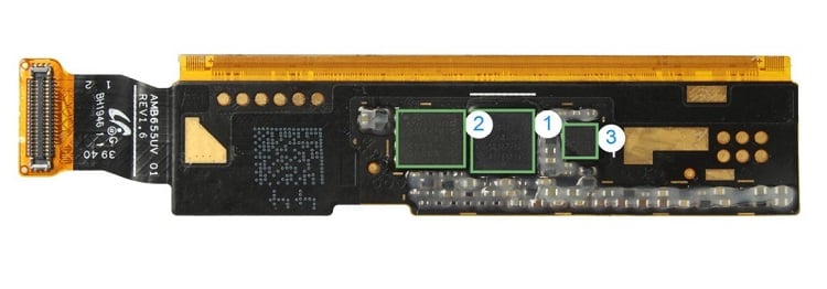 The touchscreen module of the Oppo Reno 3 Pro 5G. Source: Omdia