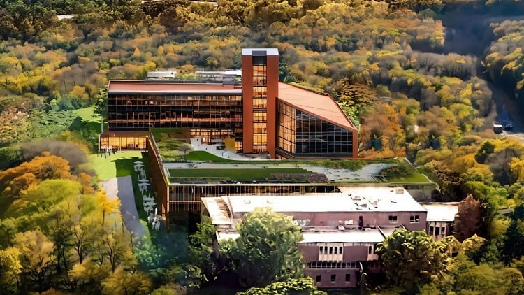 An artist rendering of the Kenwood Commons, a proposed data center and tech campus in Albany, New York. Source: Rendering by Kohn Pedersen Fox/EKG Group