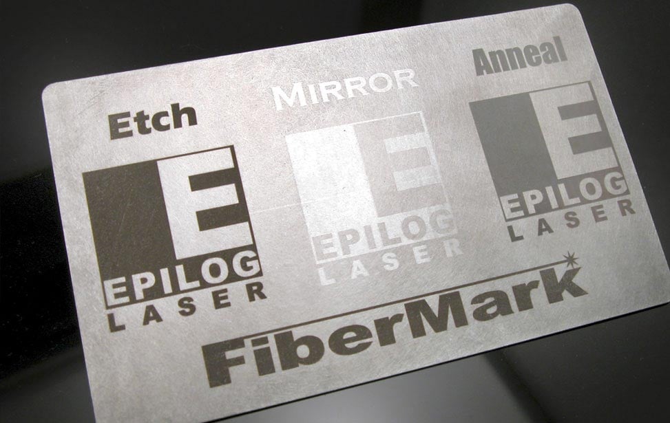 Figure 2: Epilog's FiberMark S2 laser system creates marks with multiple surface appearances – including etched, polished and annealed – by adjusting settings such as laser power. Source: Epilog Laser