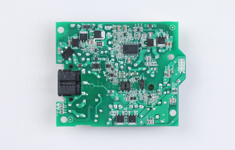 The power board of the SpaceX Satellite Internet Kit features the circuit protection electronic components and more. Source: TechInsights