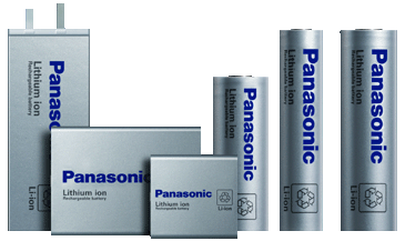 Panasonic Li-Ion batteries are using in electric vehicles, backup base stations for mobile telephones, and electricity storage systems with solar power generation. (Source: Panasonic)
