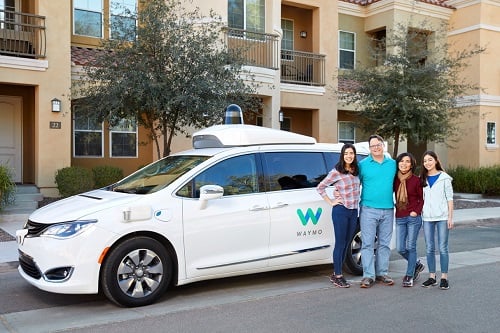 This family uses Waymo's early rider program to help the parents keep up with their kids’ busy lives. Their two teenagers often ride Waymo to their after-school activities. Source: Waymo