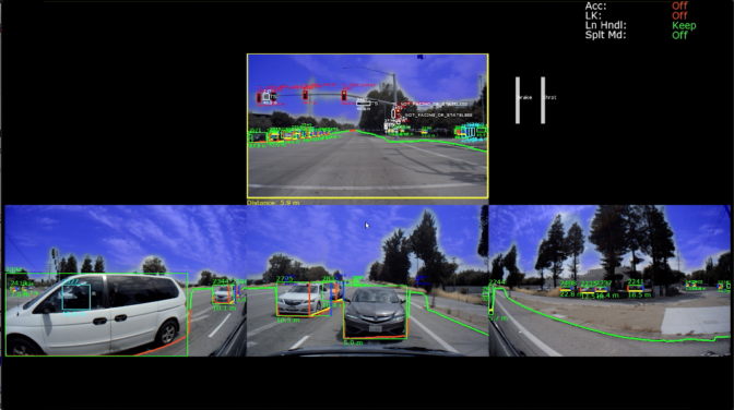 How Nvidia's sensors view the road in its autonomous vehicles. Source: Nvidia