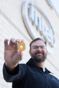 Intel's 17-qubit quantum test chip. Source: Intel