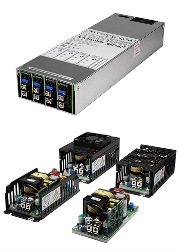 Two new series of power supplies are focused, respectively, on quiet operation (MU4, top) and options for cooling (CUS250M). Source: TDK-Lambda Corp.  