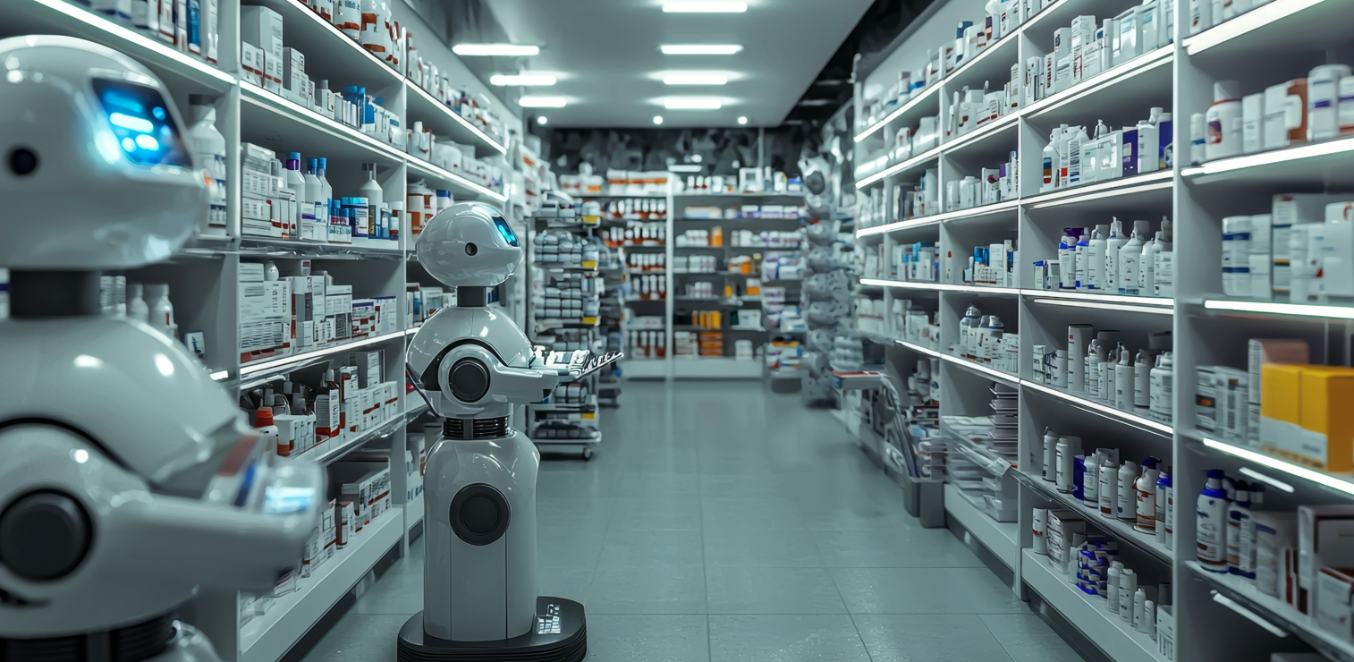 Cobots are the ideal choice as scutters &mdash; fetch and carry assistants &mdash; in warehousing and parts centers. These devices are helpers in a large pharmacy, where time on task collecting medical supplies in a large site is a poor use of highly qualified pharmacists. Source: Vector Juice/Adobe Stock