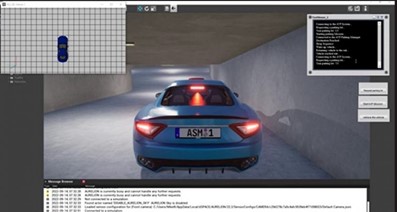 After receiving vehicle motion control commands across a 5G network, a virtual vehicle automatically drives in a parking lot according to instructions sent by the parking garage. Source: Anritsu Corp.