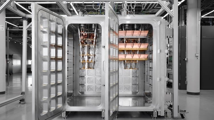 The cryogenic module that stands 8 feet tall and 8 feet wide combined. The module will reach a final temperature of more than 180 times colder than deep space. Source: IBM 