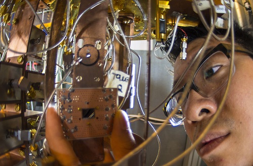 IBM Research scientist Jerry Chow conducts a quantum computing experiment. (Source: IBM)
