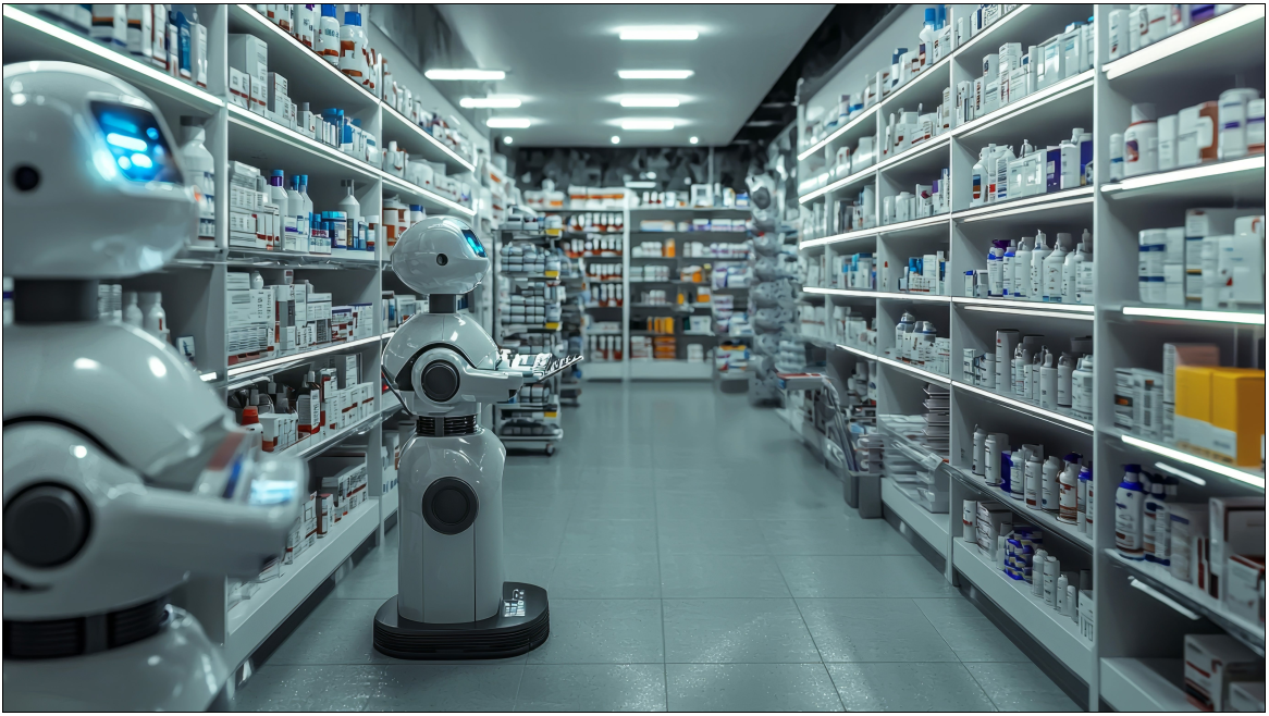 Cobots are the ideal choice as scutters &mdash; fetch and carry assistants &mdash; in warehousing and parts centers. These devices are helpers in a large pharmacy, where time on task collecting medical supplies in a large site is a poor use of highly qualified pharmacists. Source: Vector Juice/Adobe Stock