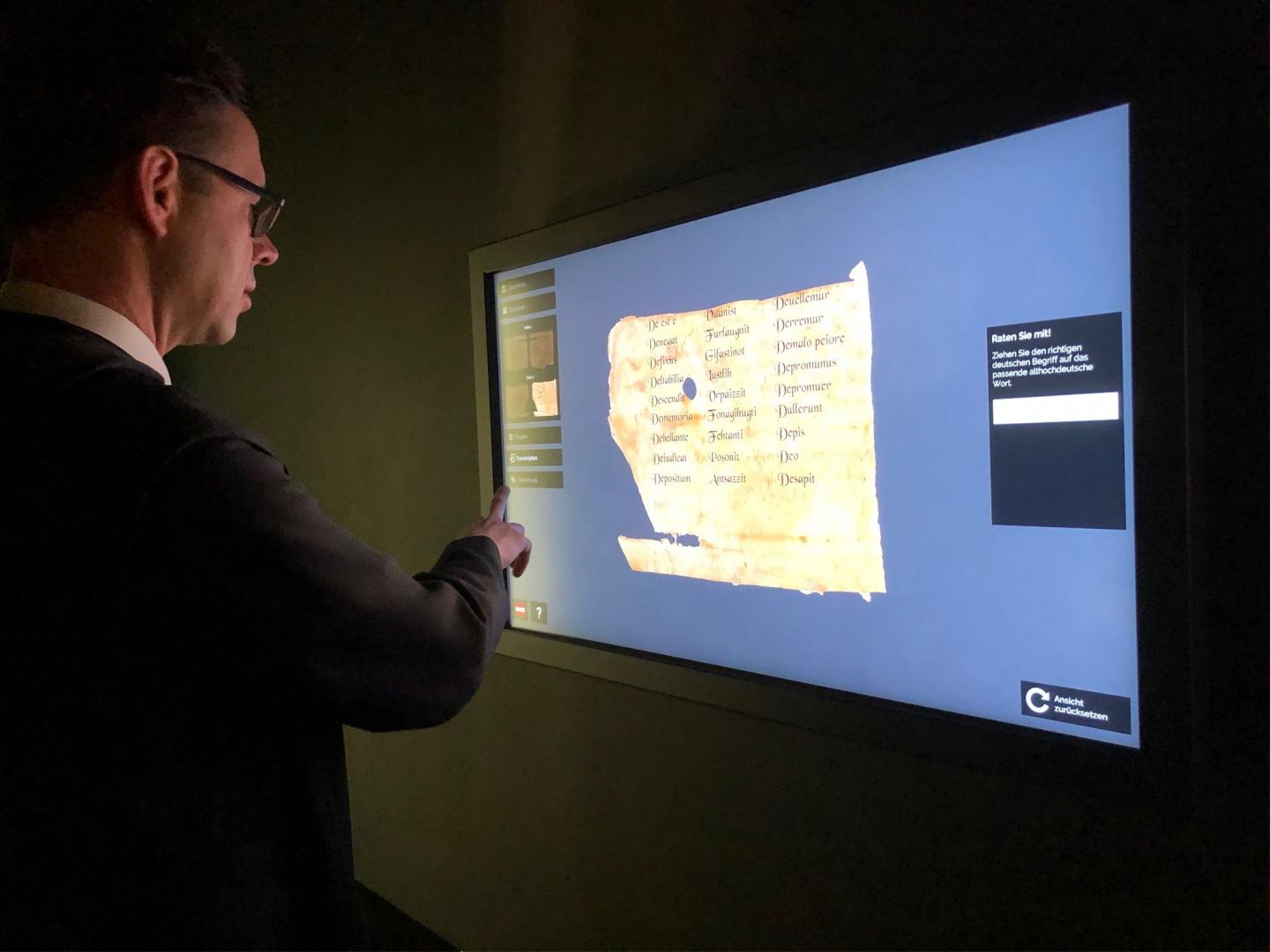 In a special exhibition, the abbey is presenting fragments of the Admonter Abrogans, a Latin-German dictionary from the period of around 800. Source: St. P&ouml;lten University of Applied Sciences/Kerstin Blumenstein