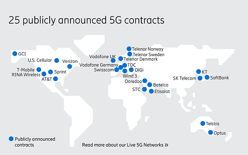 The 5G deployments from Ericsson across the world. Source: Ericsson