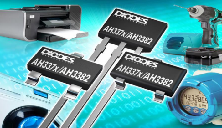 Diodes Incorporated's AH3372, AH3373, AH3376, AH3377 and AH3782 Hall-effect devices provide contact-less switching and can be used in a variety of applications, including position and proximity sensing, level detection and flow metering. Image source: Diodes Incorporated. 