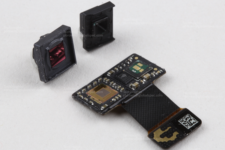 The lidar flex board that is found inside the DJI Mini 5 Pro drone. Source: TechInsights