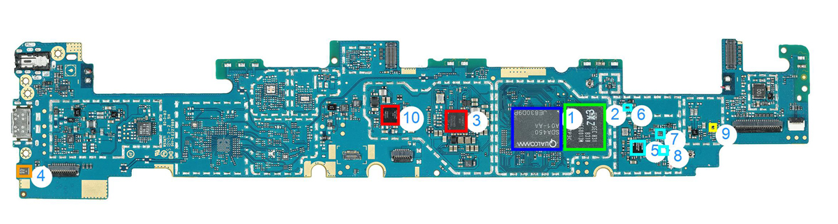 Lenovo Smart Tab M10 main PCB. Source: IHS Markit
