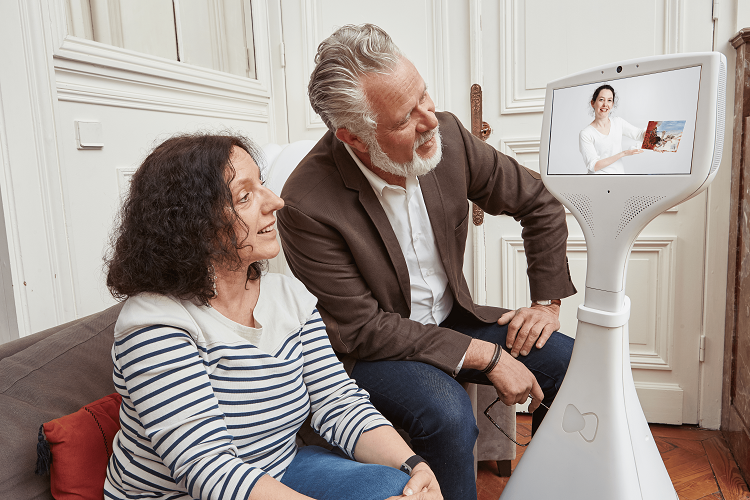 A new senior companion robot will debut at CES that will allow elderly to communicate with family and friends remotely. Source: CareClever