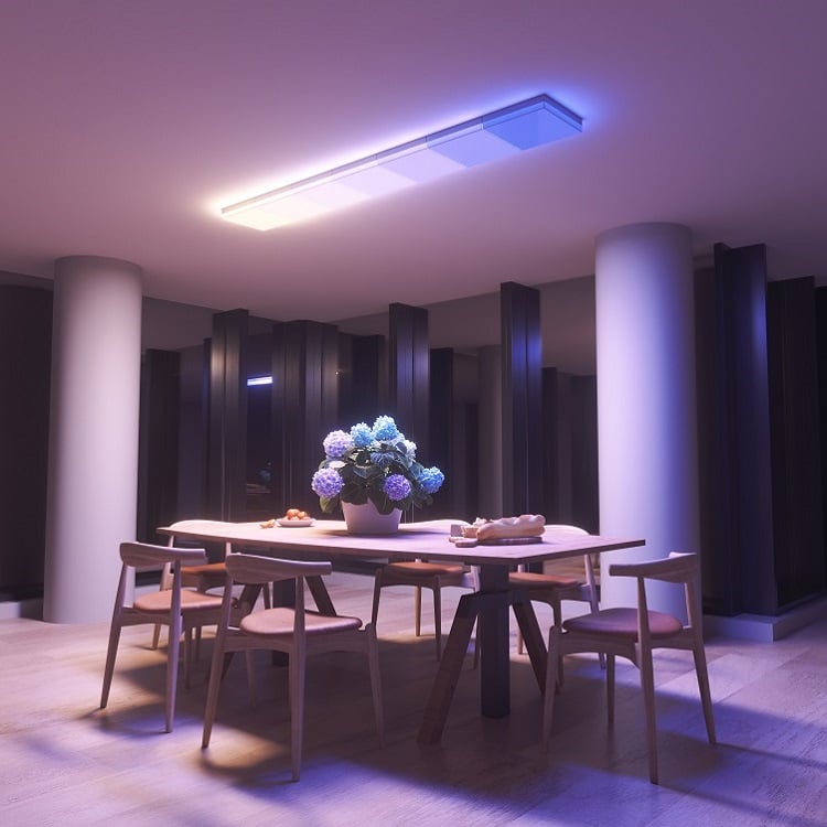 Nanoleaf introduced at CES 2023 the Skylight smart lights that are modular ceiling fixtures that can control through scenes. Source: Nanoleaf  