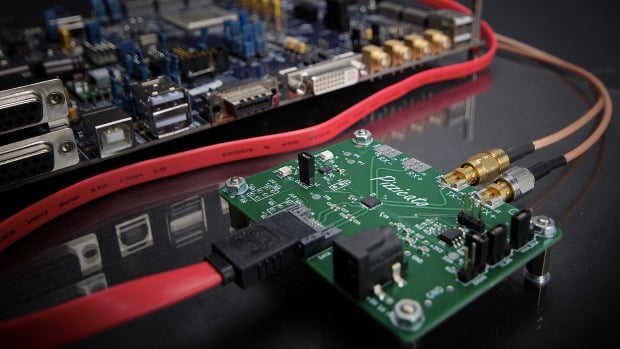 All-digital radio on an FPGA board. Source: Cambridge Consultants Ltd.