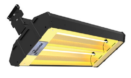 Heaters are equipped with a specially designed reflector for optimal radiant heat output. Source: Modine