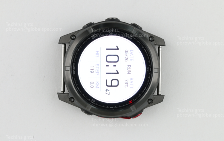 The Garmin Fenix 8 Pro is built for hiking, walking and more with a built in leakproof buttons and scratch-resistant display. Source: TechInsights