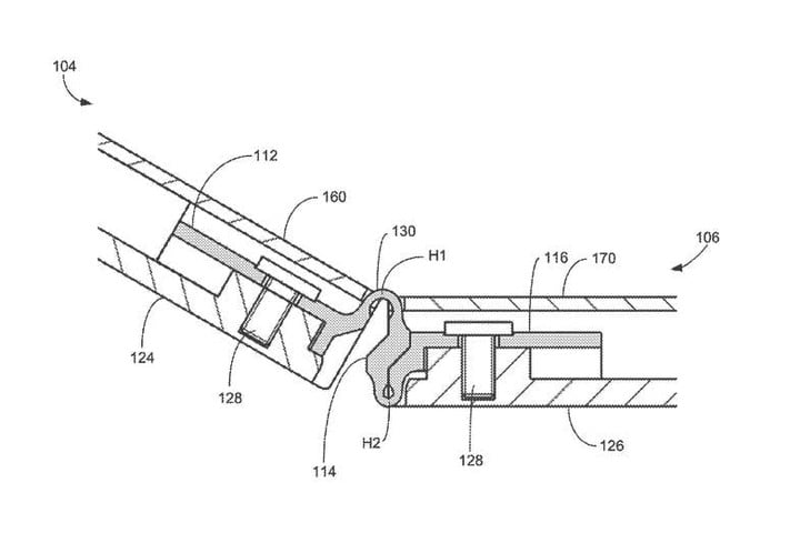 Depiction of "live hinge." Source: US patent #US20180032109