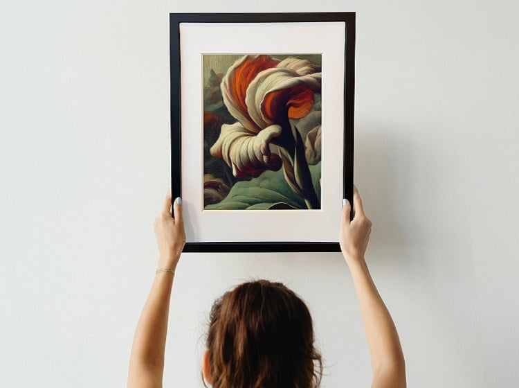 The smart canvas can change the image based on voice input from the user. Source: Fraimic 