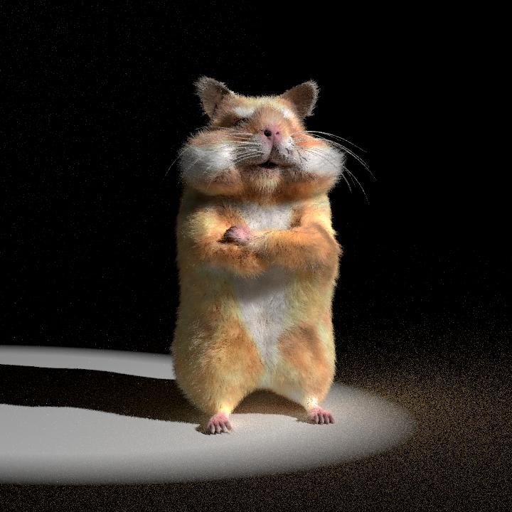 A hamster rendered with the researchers' method. Source: University of California, San Diego.