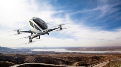 The world's first electric, personal Autonomous Aerial Vehicle (AAV) - EHang 184. (Source: EHang)