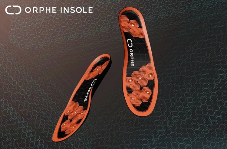 These insoles contain six pressure sensors and a 6-axis motion IMU to analyze weight distribution, balance and gait. Source: Orphe 