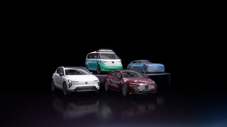 Some of the cars from the automotive OEMs that are participating in Nvidia&rsquo;s autonomous driving platform for Europe. Source: Nvidia 