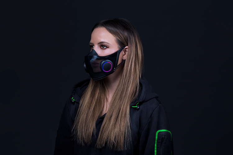 Project Hazel is a smart mask with lights, built-in microphone, amplifier and an N95-medical grade respirator. Source: Razer