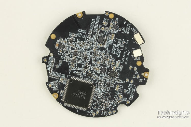 The auxiliary board contains a Xilinx Spartan-7 FPGA built specifically for the automotive market as well as other connectivity components. Source: TechInsights   