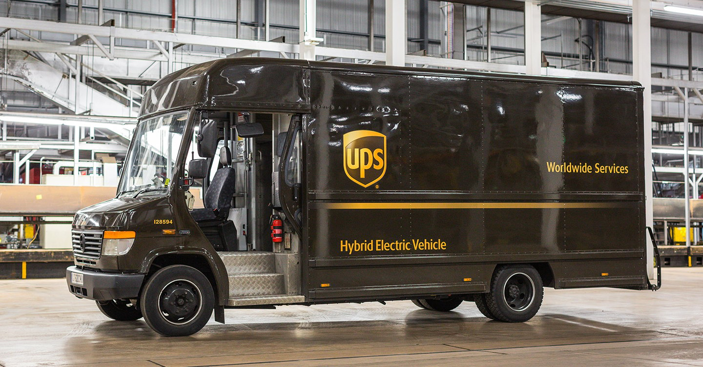 An electric-hybrid delivery vehicle. Source: United Parcel Service