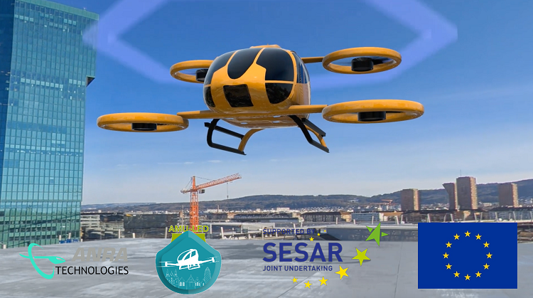 The AMU-LED project’s goal is to demonstrate safe integration of air taxis and cargo drones across Europe. Source: ANRA