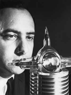 Figure 1: Dr. Theodore Maiman with his laser in 1960.