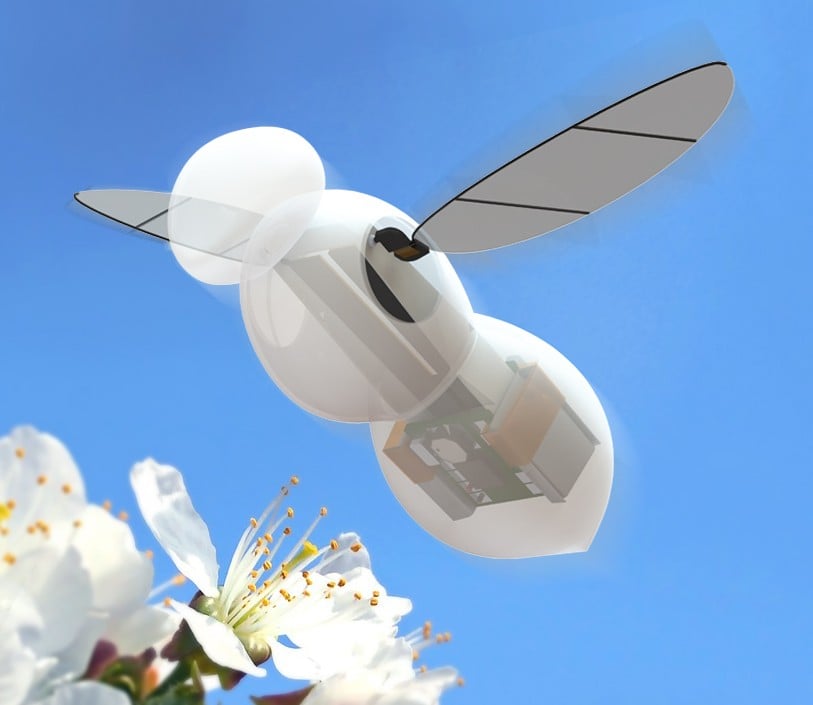 A rendition of the robotic bee being developed (University of Manchester)