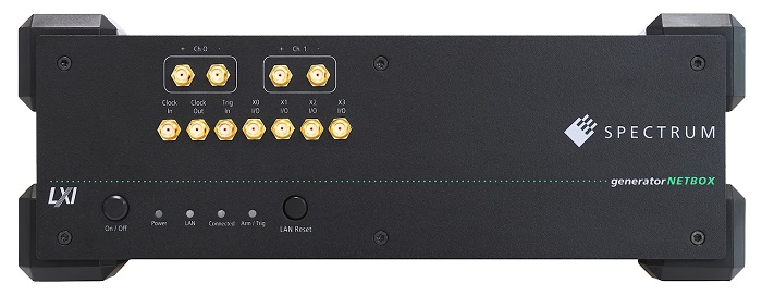 The new flagship generatorNETBOX products provide up to 10 GS/s output rate, up to 2.5 GHz bandwidth, 16-bit resolution and single-ended or differential outputs. Source: Spectrum Instrumentation