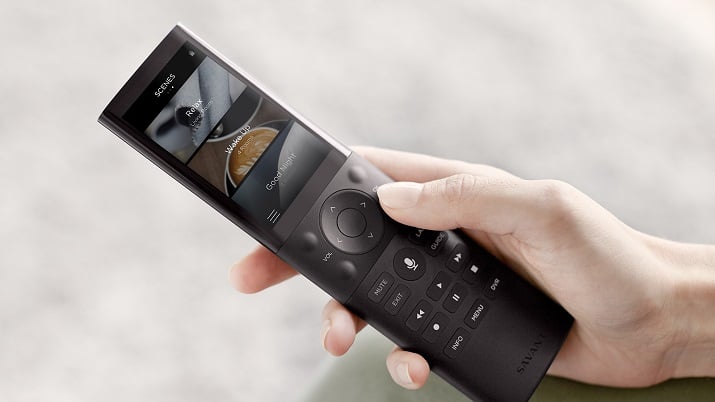 Savant’s touchscreen remote control allows homeowners to control entertainment devices as well as lighting, thermostats, doorbells and more. Source: Savant  