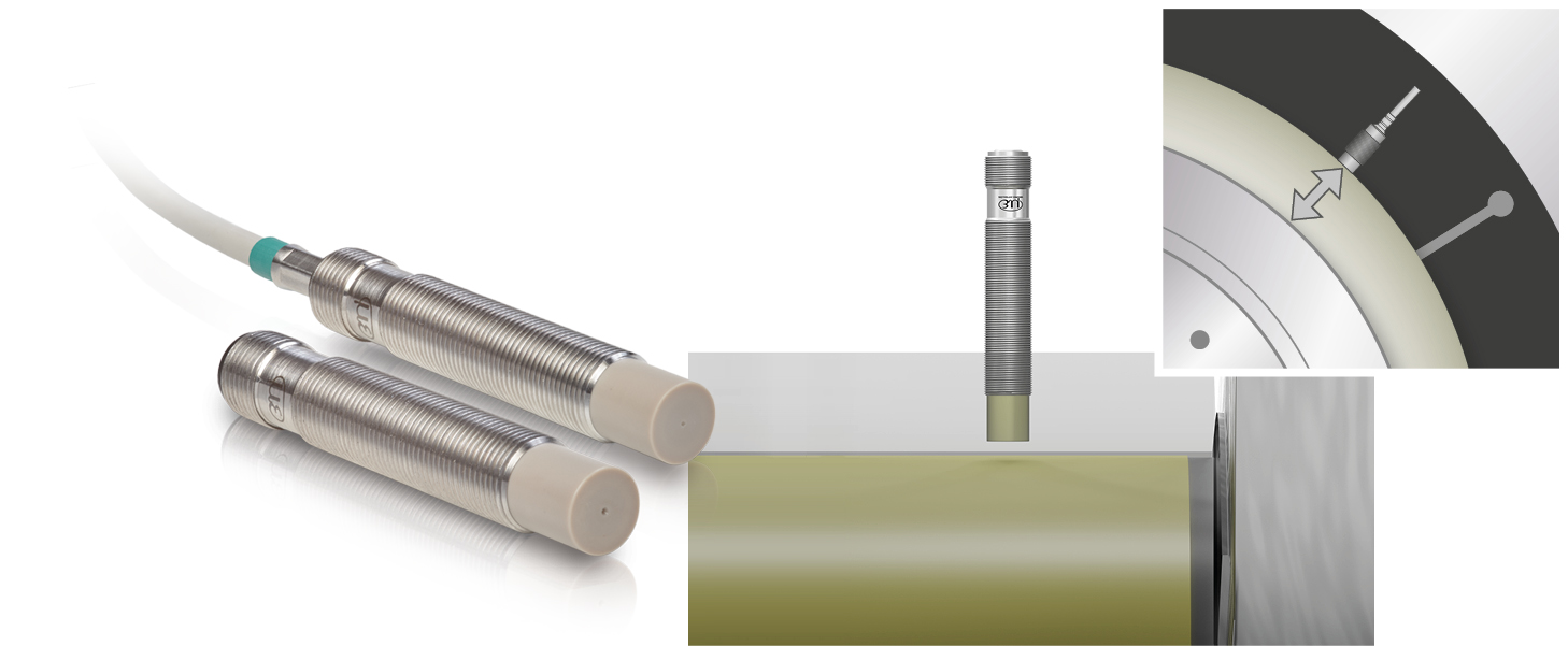 Figure 2: Oil gap measurement of the shaft with compact eddy current sensors (Source: Micro-Epsilon)