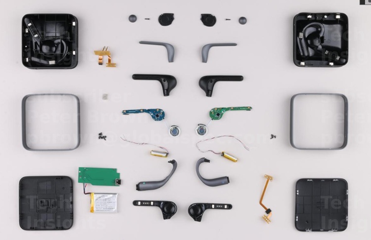 Some of the components found inside the Timekettle W4 Pro earbuds. Source TechInsights