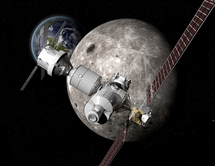 The concept drawing of Boeing’s Deep Space Gateway that would serve as a waypoint between the Moon and Mars missions. Source: Boeing 