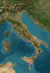 Swisscom&rsquo;s real-time flight tracking demo during the IOTSCW event in Barcelona, Spain. Source: LoRa Alliance 