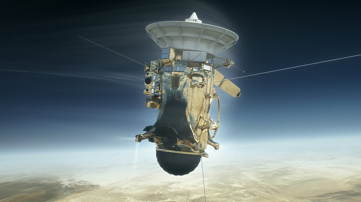 An artist’s rendering of Cassini entering the atmosphere of Saturn on Sept. 15, 2017. Source: NASA 