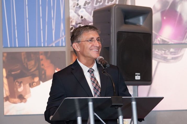 Dr. Peter Balyta, president of TI Education Technology, announcing the winners of the 2016 Texas Instruments Innovation Challenge. All captions need to include a source credit.    Image source: Texas Instruments   