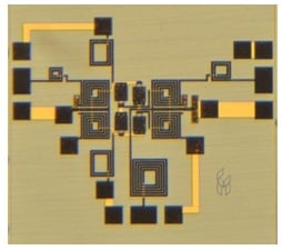 Figure 5. Die photograph of the X-band GaN diode mixer. Source: Custom MMIC