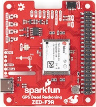 The ZED-F9R pHAT board. Source: SparkFun