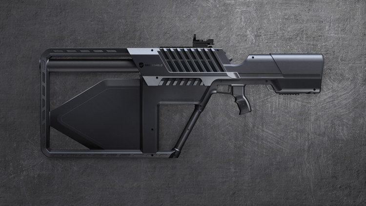 The DroneGun Tactical is a rifle shaped drone deterrent that brings the devices down from the air safely. Source: DroneShield