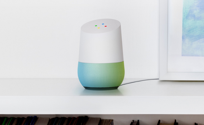 The Google Home voice-activated speaker works with Nest, Chromecast, SmartThings, Philips Hue and IFTTT. Source: Google
